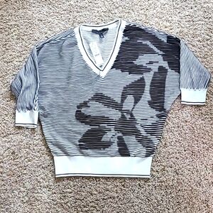 Black + White Dolman Sweater